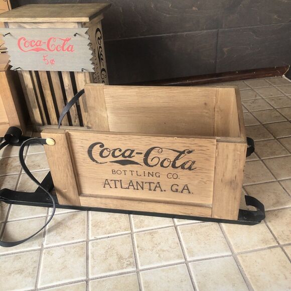 Vitange  Coca Cola Wood Box coke advertising Bottling Co Atlanta GA -5 P… - Picture 4 of 16